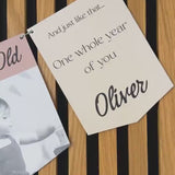 Newborn to 12 Months Milestone Bunting,  First Birthday Photo Bunting, Keepsake Prints