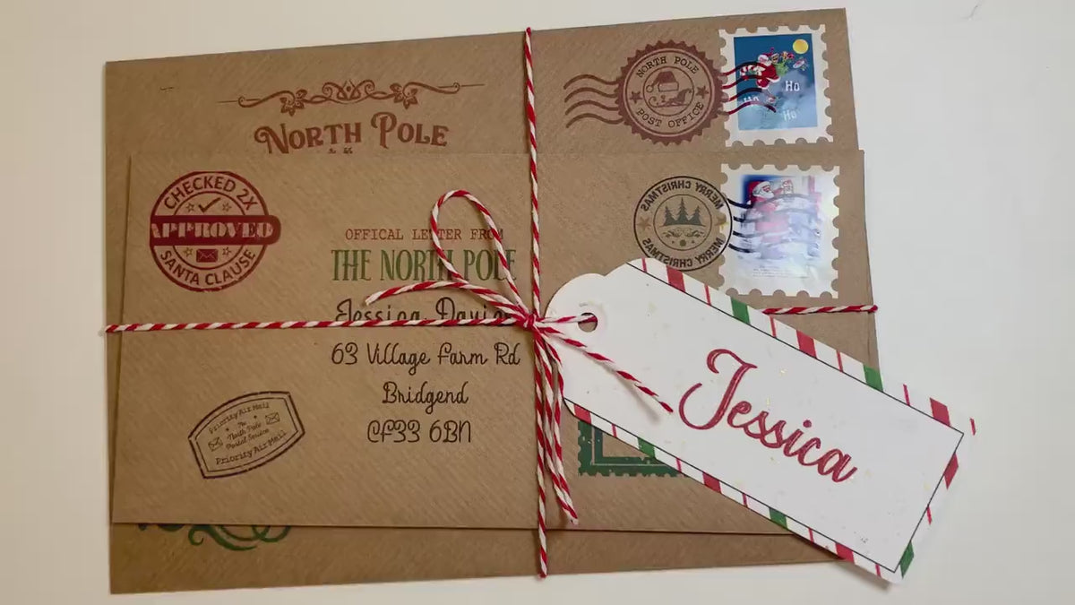 Personalised Letter From Santa, Father Christmas Letter, Nice List Certificate, Stocking Filler, North Pole Letter.