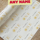 Personalised First Birthday Wrapping Paper, Custom Name, 1st Birthday Paper, Neutral Baby Gift Wrap, Modern First Birthday Wrap