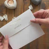 Personalised Gold Foil Wedding Invitation Set with Custom Venue Illustration