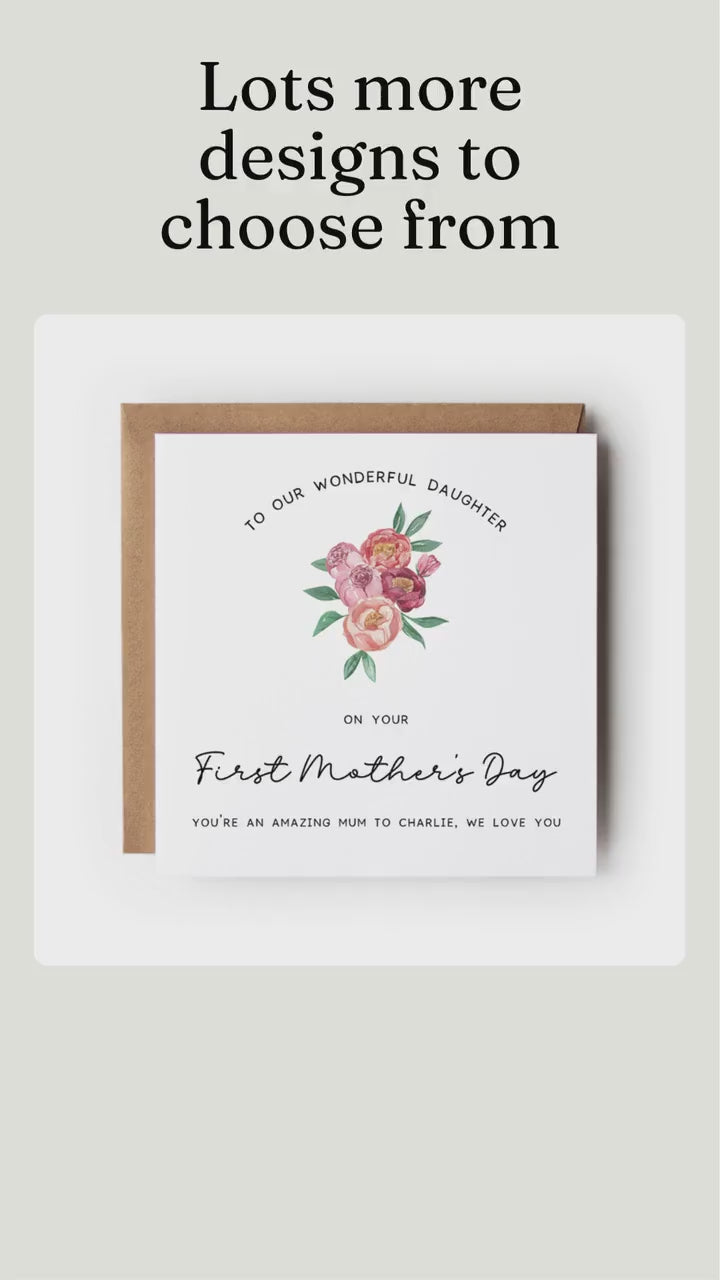 First Mother’s Day Card for my Daughter, New Mum, Heart Design