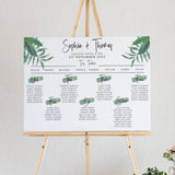 Green Foliage Table Plan, Personalised Wedding Seating Chart, A1, A2, Large Table Plan Board, Leaf Design, Wedding Decor, Wedding Signage.