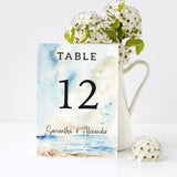 Seascape Wedding Table Numbers, Coastal Wedding Table Numbers, Wedding Table Sign Cards, Sea Table Numbers, Beach Table Name Cards.