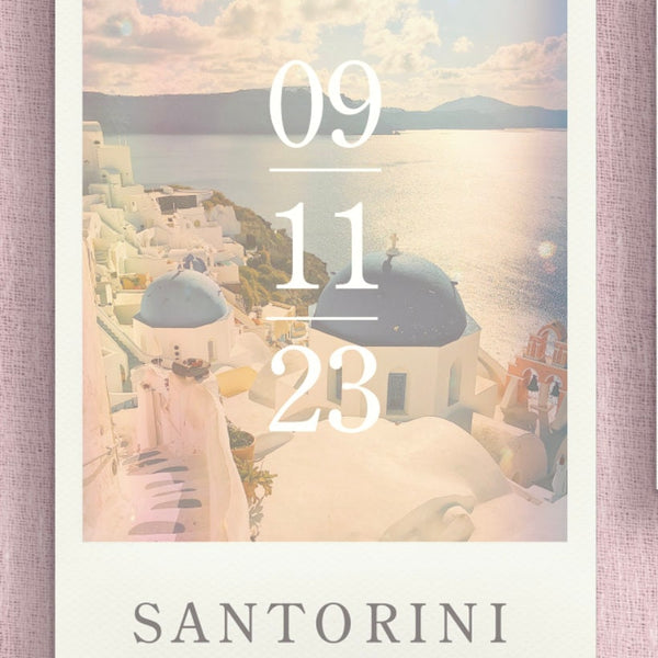 Santorini Save The Date Invitations | Greece Wedding | Destination Wedding | Beach Wedding | Seaside | Abroad Wedding | Full Set Available.