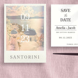 Santorini Save The Date Invitations | Greece Wedding | Destination Wedding | Beach Wedding | Seaside | Abroad Wedding | Full Set Available.