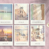 Santorini Save The Date Invitations | Greece Wedding | Destination Wedding | Beach Wedding | Seaside | Abroad Wedding | Full Set Available.