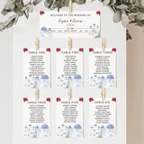 Santorini Wedding Table Plan Cards | Wedding Seating Chart | Seating Plan | Greek Wedding | Destination Wedding