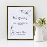 Personalised Wedding Information Signs, Eucalyptus Leaves, Flip Flops, Memorial, Guest Book, Aisle Decor, Wedding Decor, Foliage.