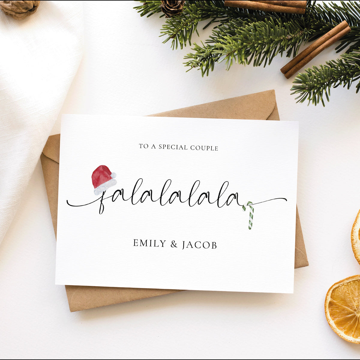 Personalised Special Couple Christmas Card, Falala Xmas Card, Card for Couple, Christmas Cards, Personalised Card, For Couple