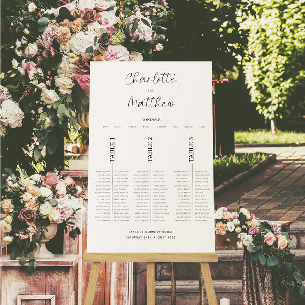 Wedding Table Plan, Personalised Calligraphy Seating Plan, Banquet Theme, Table Plan, A1 & A2, Wedding Decor, Aisle Decor, Long Tables