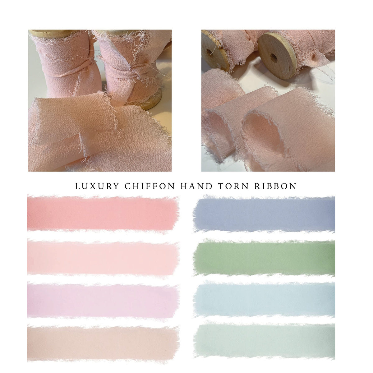 Luxury Hand Torn Chiffon Ribbon, Raw Edge Ribbon, 1.5 inch wide, 1 Meter, 5 Meters, Hand Dyed, Wedding Ribbon, Craft Ribbon, Frayed Ribbon.