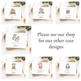 Personalised Tiger First Christmas Card With Name, Christmas Cards, Personalised Card, Xmas Cards, First Xmas, Watercolour Cute Animals.