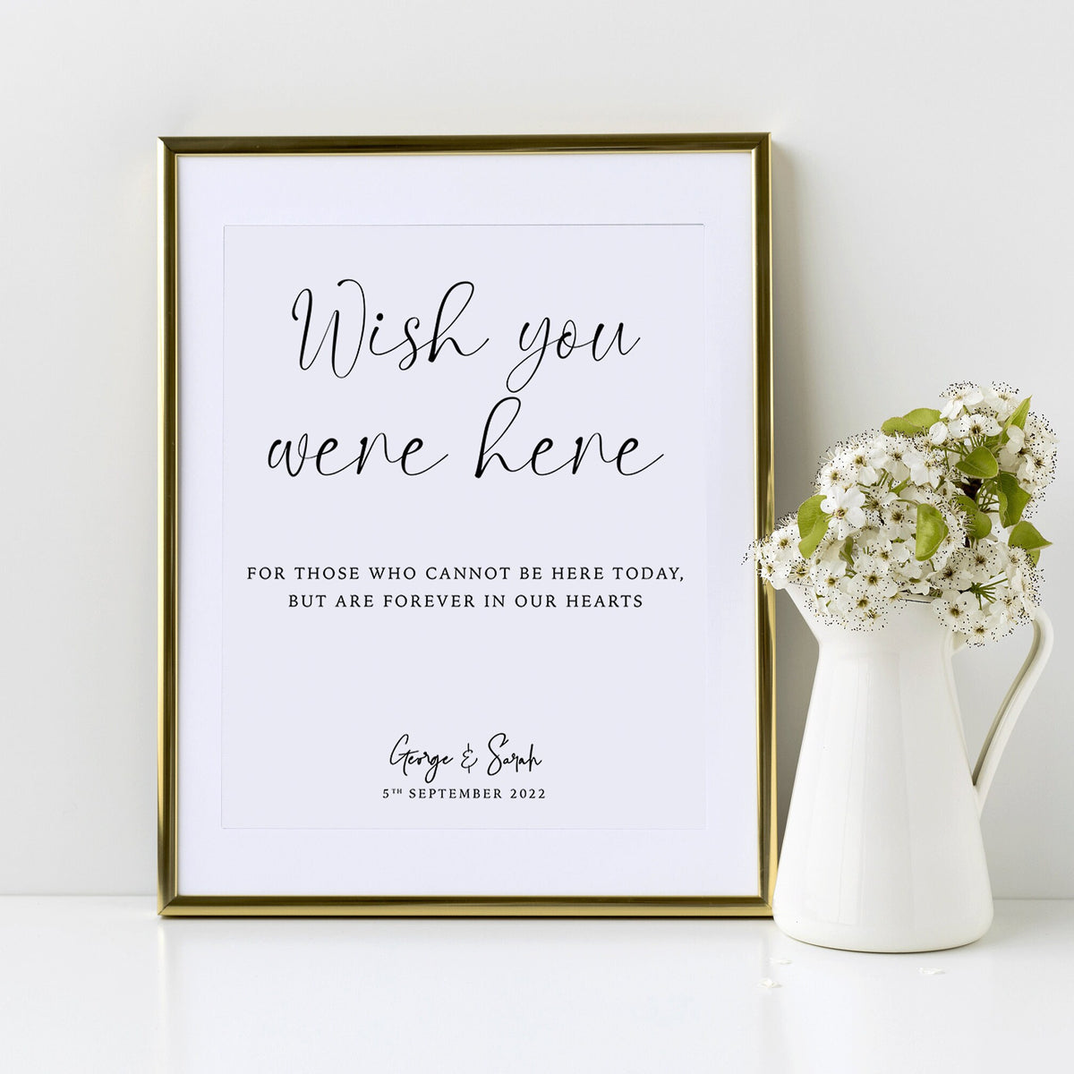 Personalised Wedding Memorial Sign, Minimalist Theme, In Loving Memory, Wedding Remembrance Sign, Aisle Decor, Wedding Decor, Foliage