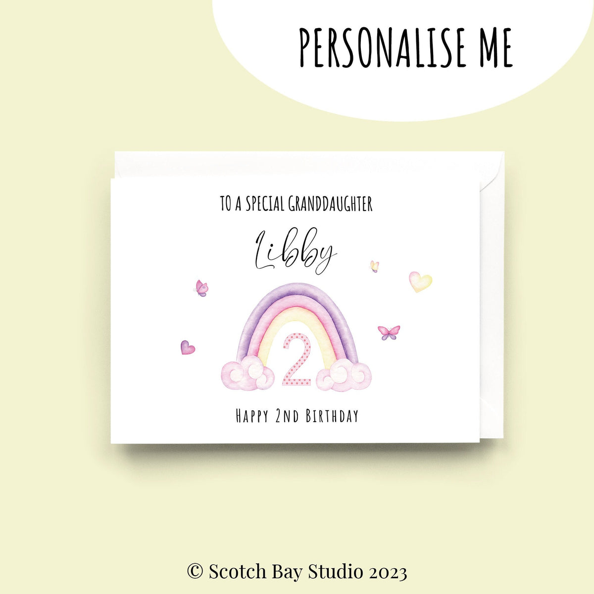 Personalised Birthday Card, Any Age, 1st, 2nd, 3rd, Granddaughter, Daughter, Niece, Sister, Special Girl, Little Princess, Keepsake Card.