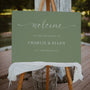 Sage Wedding Welcome Sign, A1 Wedding Sign, Calligraphy Wedding Signage, Personalised Modern Welcome Sign, Wedding Decor, Aisle Decor.