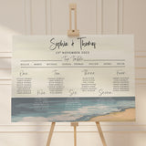 Coastal Beach Wedding Table Plan, Personalised Calligraphy Seating Plan, Wedding Seating Plan, Wedding Seating Sign, Beach Seating Chart.