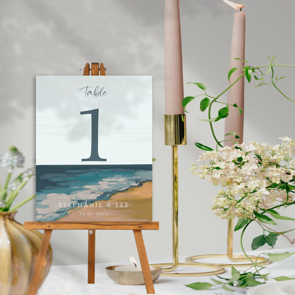 Coastal Design Wedding Table Numbers, Wedding Table Name Cards, Wedding Table Signs, Beach Wedding Table Name Cards, Beachcomber Design.