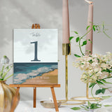 Coastal Design Wedding Table Numbers, Wedding Table Name Cards, Wedding Table Signs, Beach Wedding Table Name Cards, Beachcomber Design.