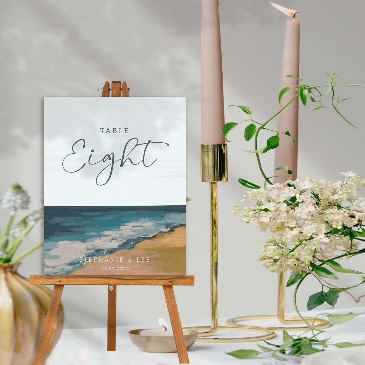 Coastal Design Wedding Table Numbers, Wedding Table Name Cards, Wedding Table Signs, Beach Wedding Table Name Cards, Beachcomber Design.