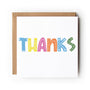 Thank You Card, Thanks Card, Multicoloured Thank You Card