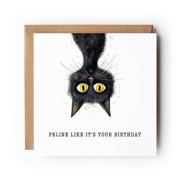 Cat Birthday Card, Black Cat, Funny Cat Card, Greeting Card, Birthday Card, Card for Cat Lover, Card For Her, Card For Him, Cat.