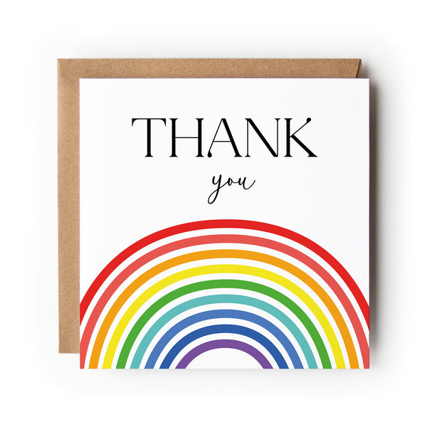 Thanks Rainbow Card, Thank You Card, Rainbow Card