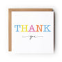 Thank You Card, Thanks Card, Multicoloured Thank You Card